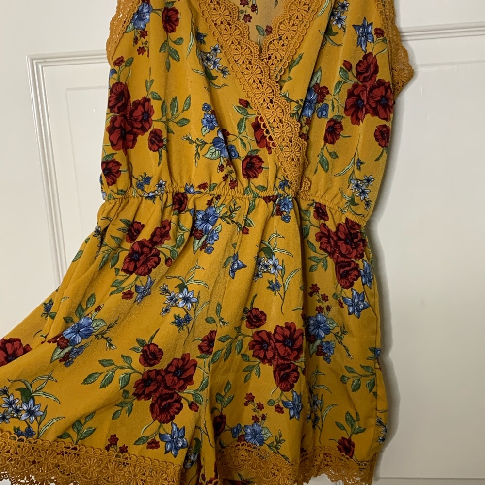Floral Yellow Romper